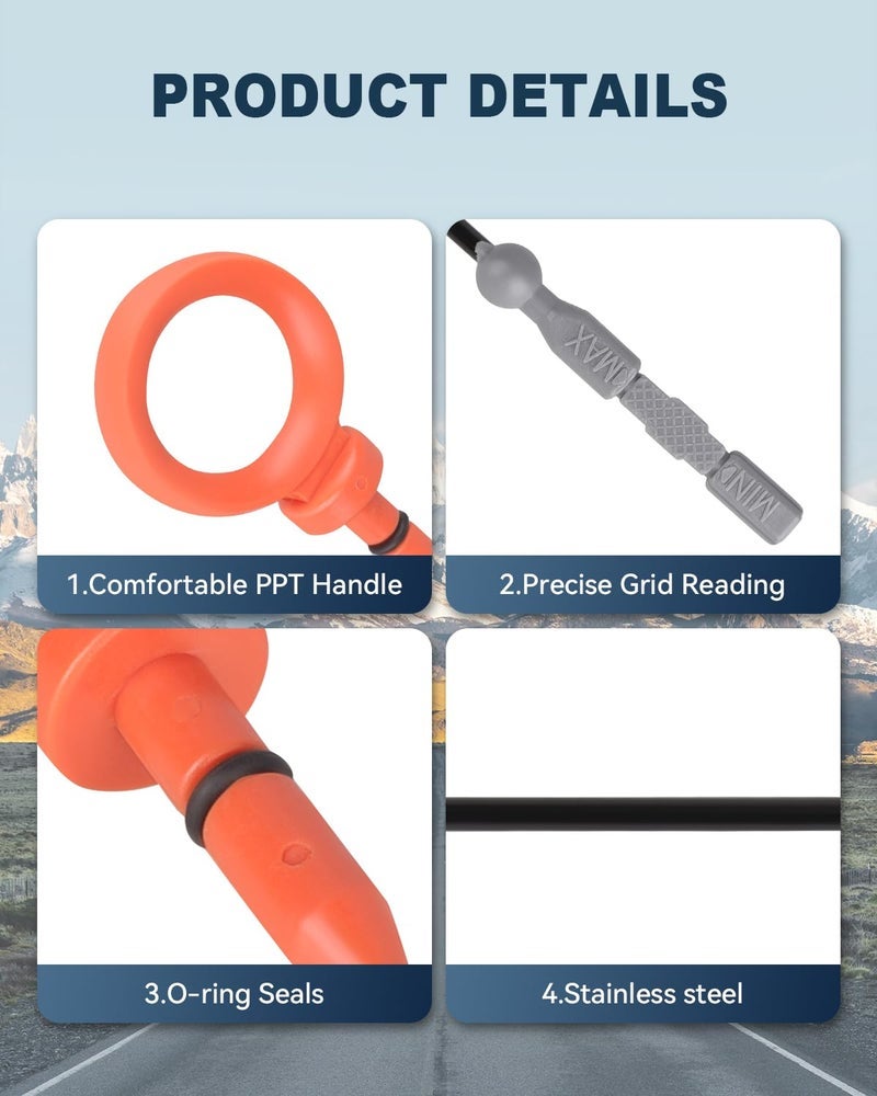 ECCPP Engine Oil Level Dipstick Replacement 2006-2008 for Audi A4 2005-2009 for Audi A4 Quattro 2006-2009 for Audi A6 2005-2008 for Audi A6 Quattro Fluid Indicator Oil Dip Stick 06E115611E - Image 3